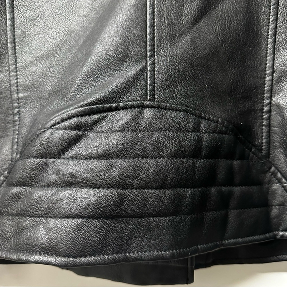 DEX Black Faux Leather Moto Jacket L - Picture 9 of 10